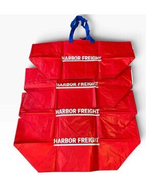 Lot of 4 Red Harbor Freight XXL Reusable Tote Bags 55 Lb 19 Gallon Carry All New